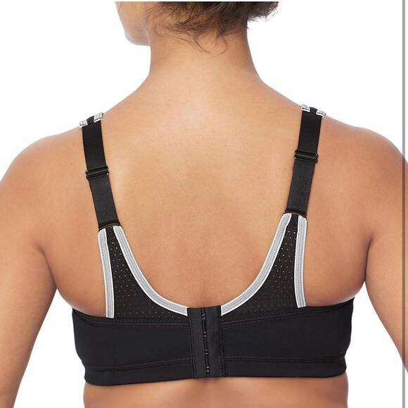Glamorise- Elite Performance Adjustable Wirefree Sport Bra #1167 Black Gray, 38H - Picture 7 of 14